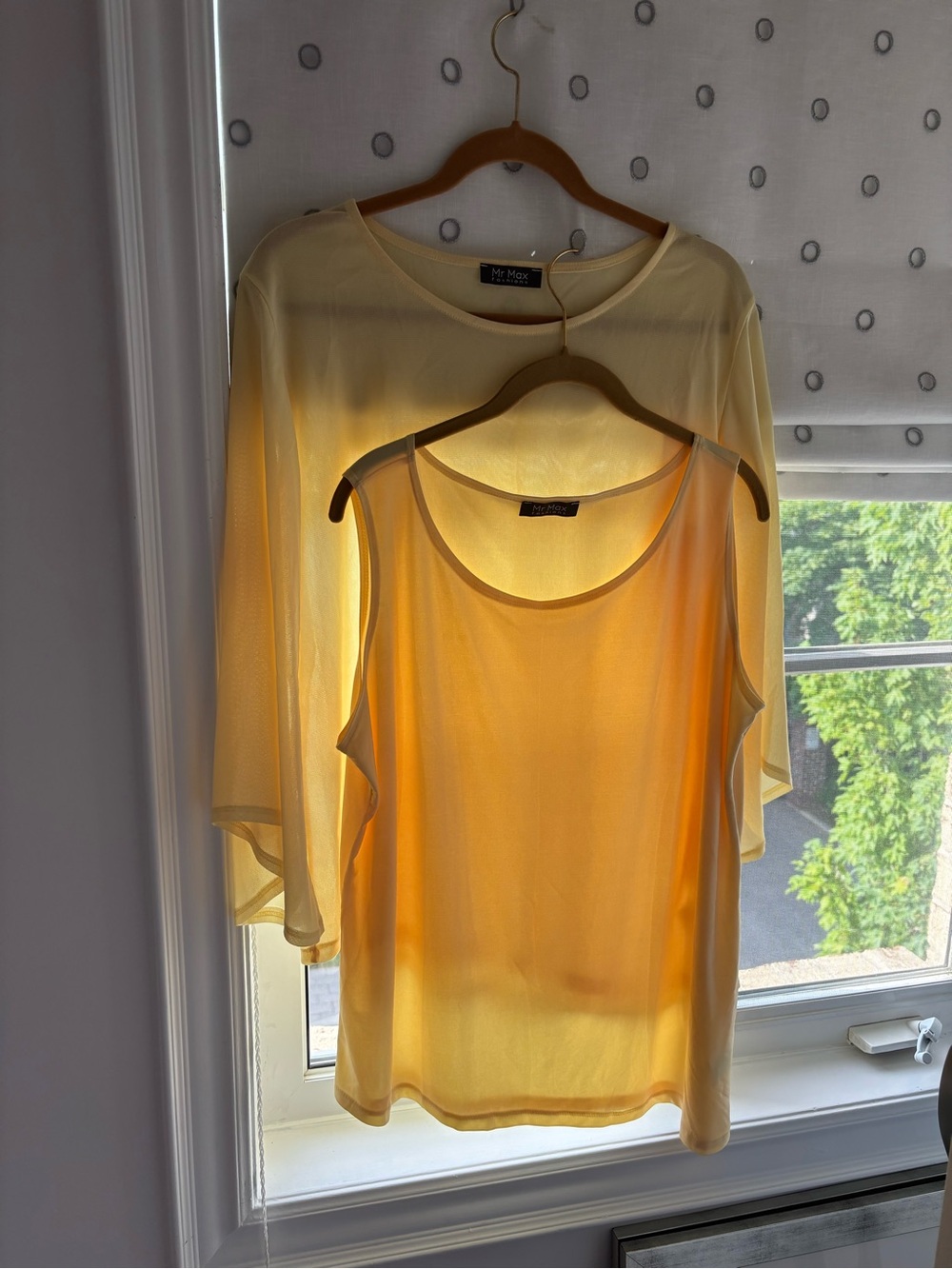 Mr. Max XL Yellow Sheer Blouse and Tank Layered Set